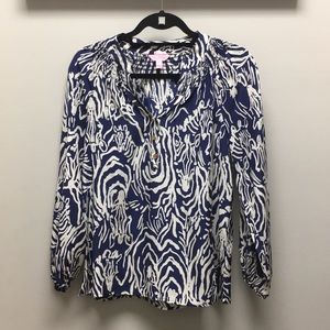 Lilly Pulitzer Elsa silk blouse.